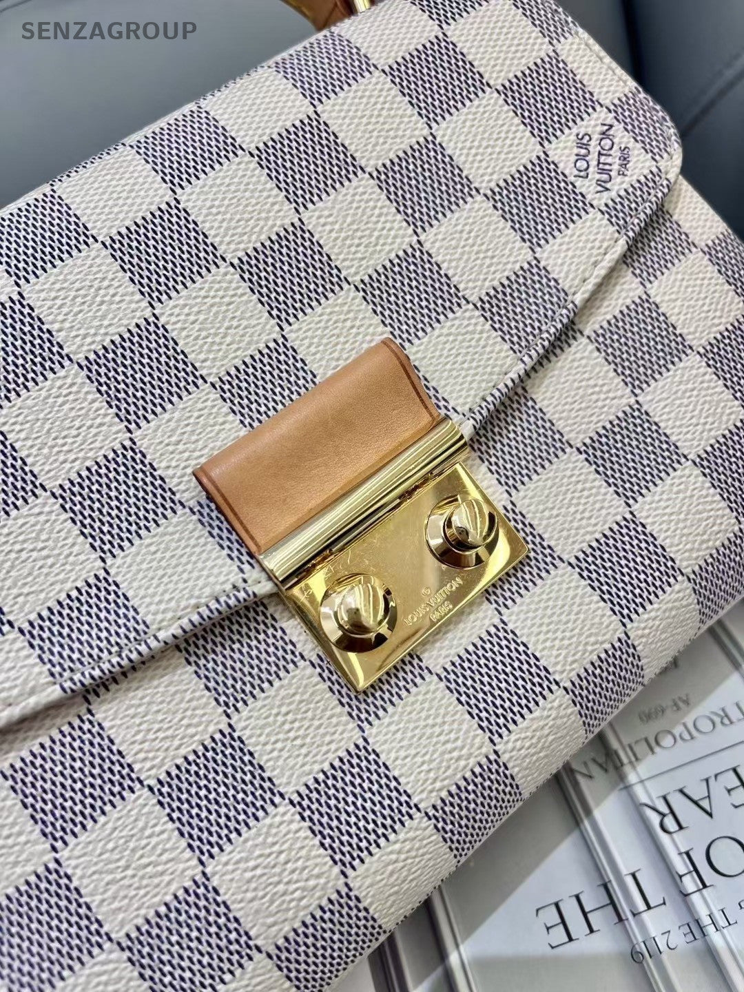 Louis Vuitton Croisstte Damier Ebene Top Handle 2way Shoulder Handbag Women