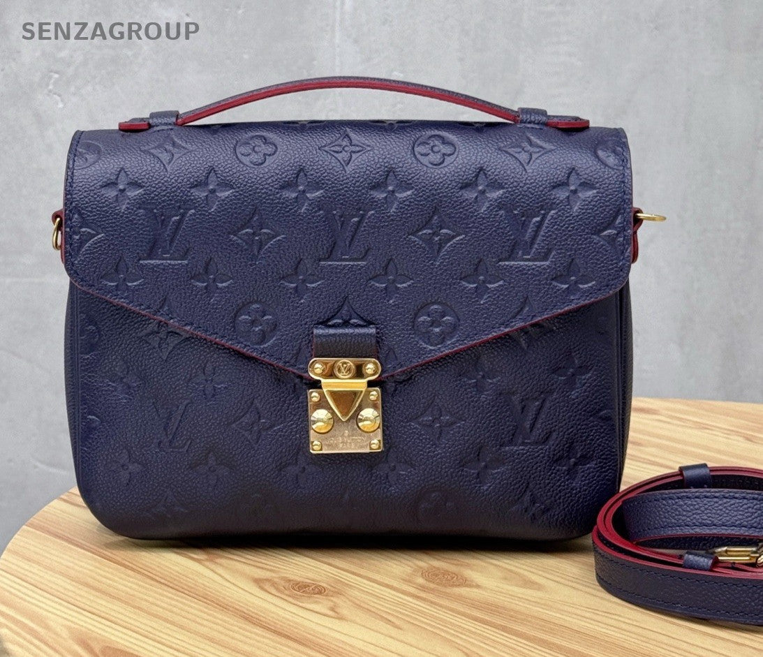 Louis Vuitton Pochette Métis Monogram Empreinte Shoulder Handbag Navy