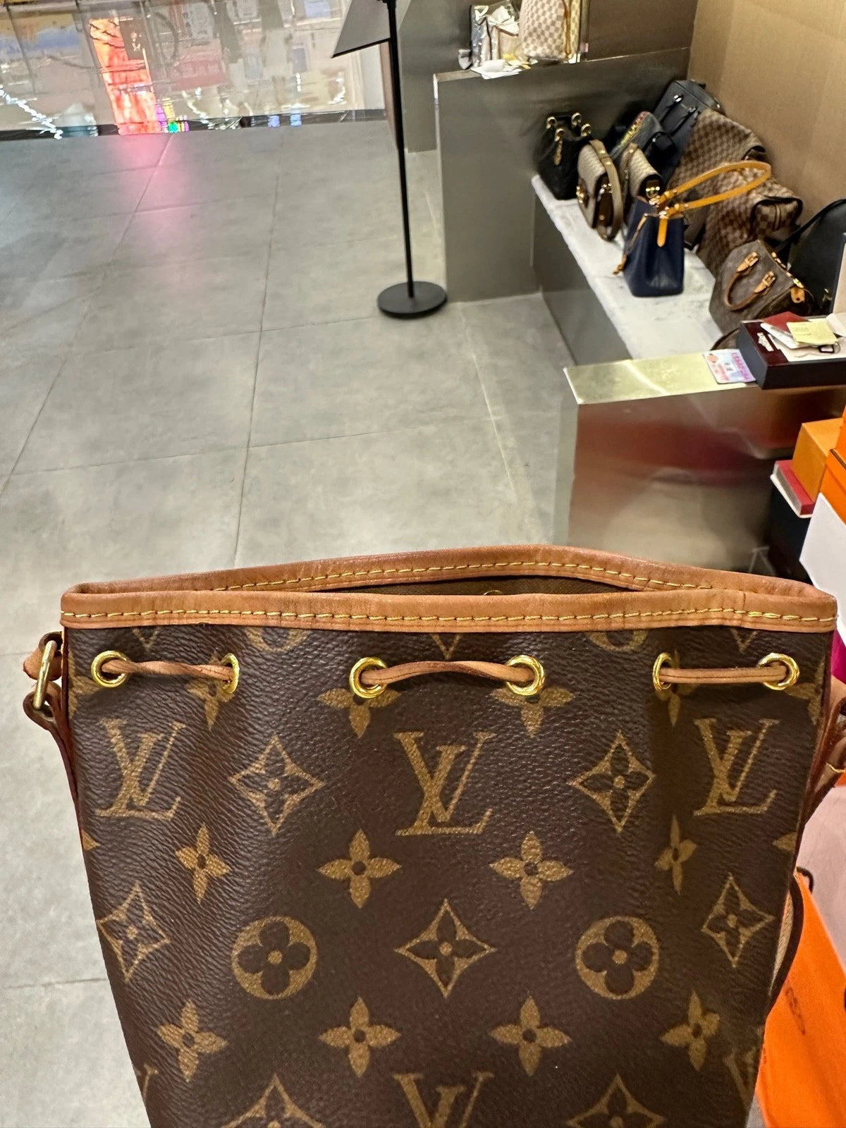Louis Vuitton Nano Noe Monogram Canvas Bucket Bag for Women