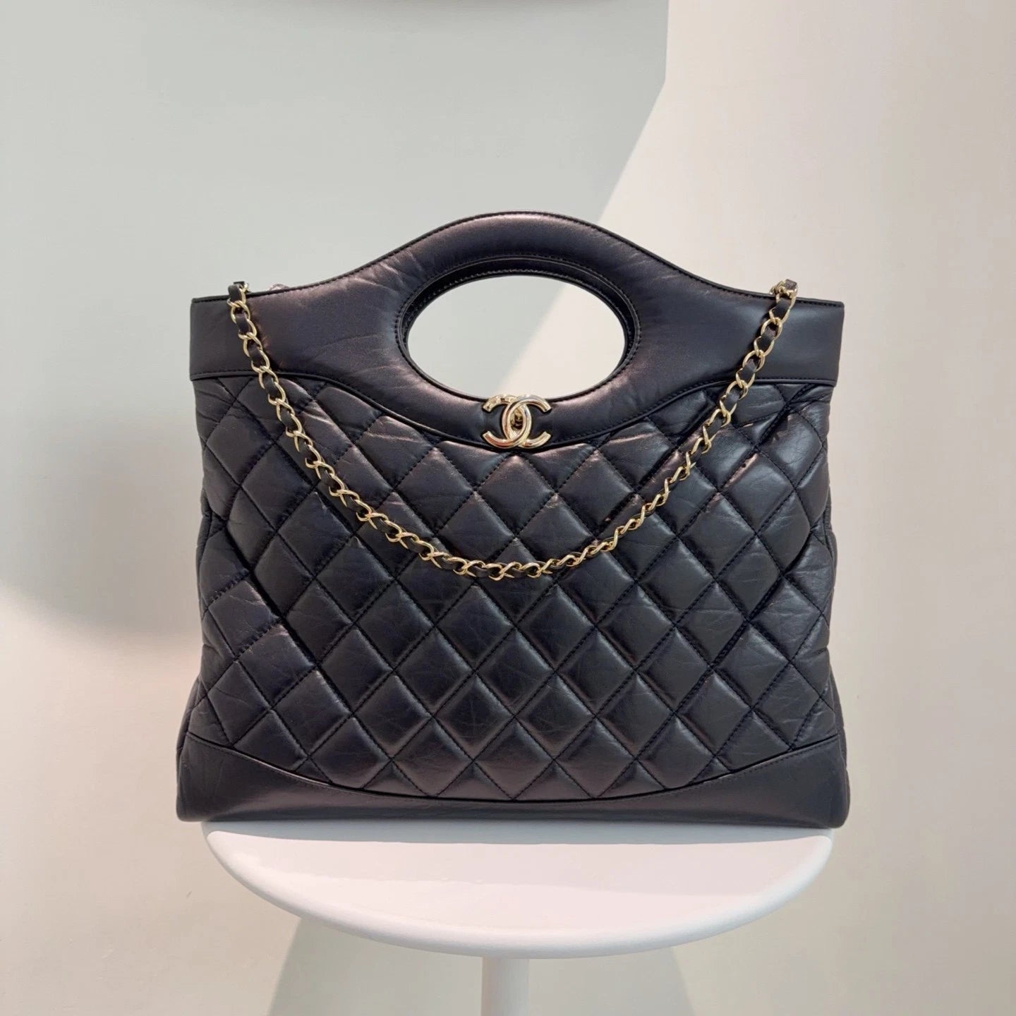 Chanel 2023 Chip Version 31 Bag Large Size Tote &amp; Shoulder Bag Black Classic