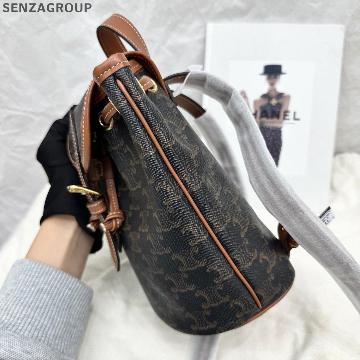 Celine Triomphe Mini Backpack Black & Brown Monogram - Classic Women's Bag