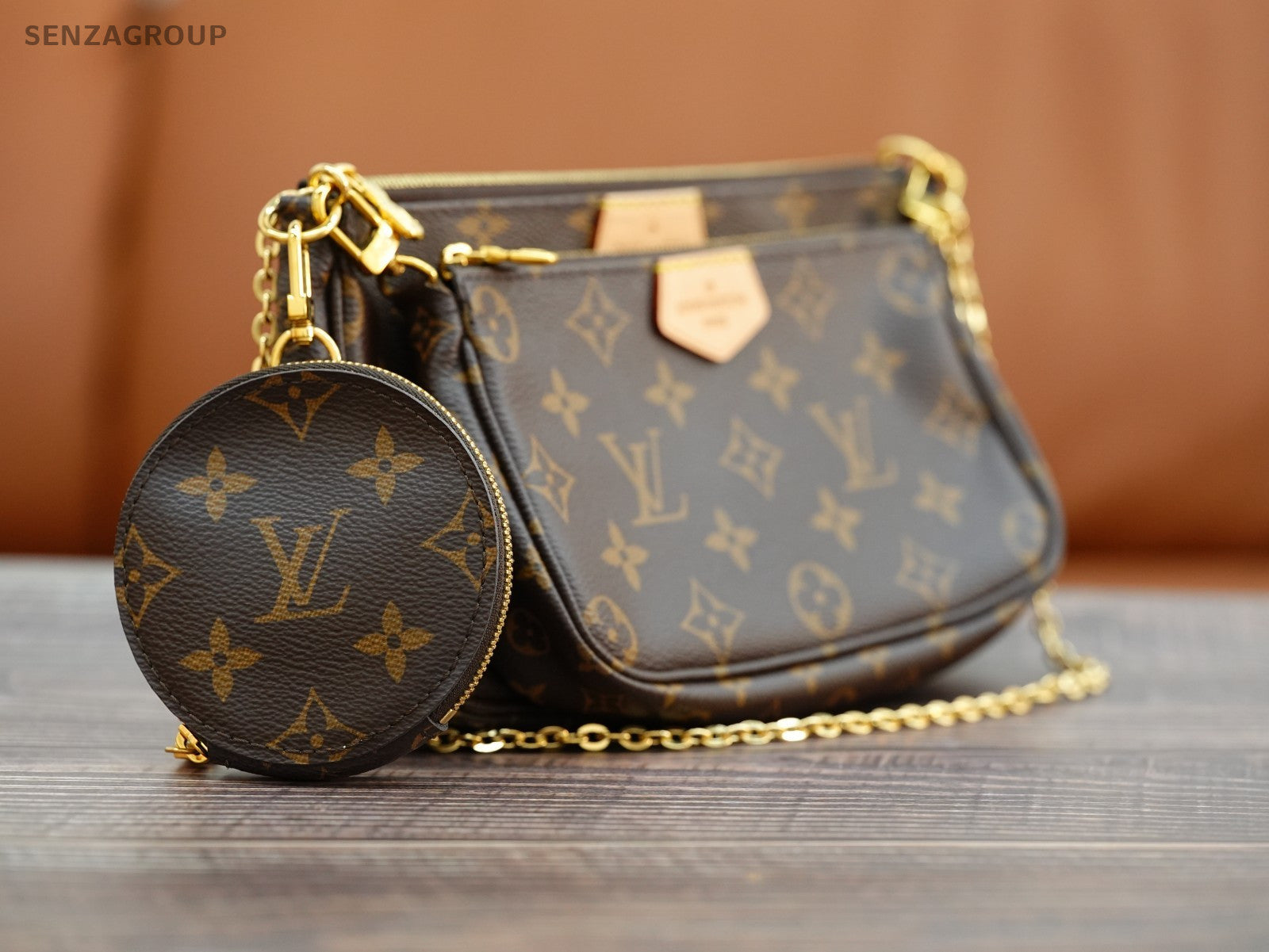 Louis Vuitton Multi Pochette Accessoires Shoulder Bag Canvas Brown Women M44813