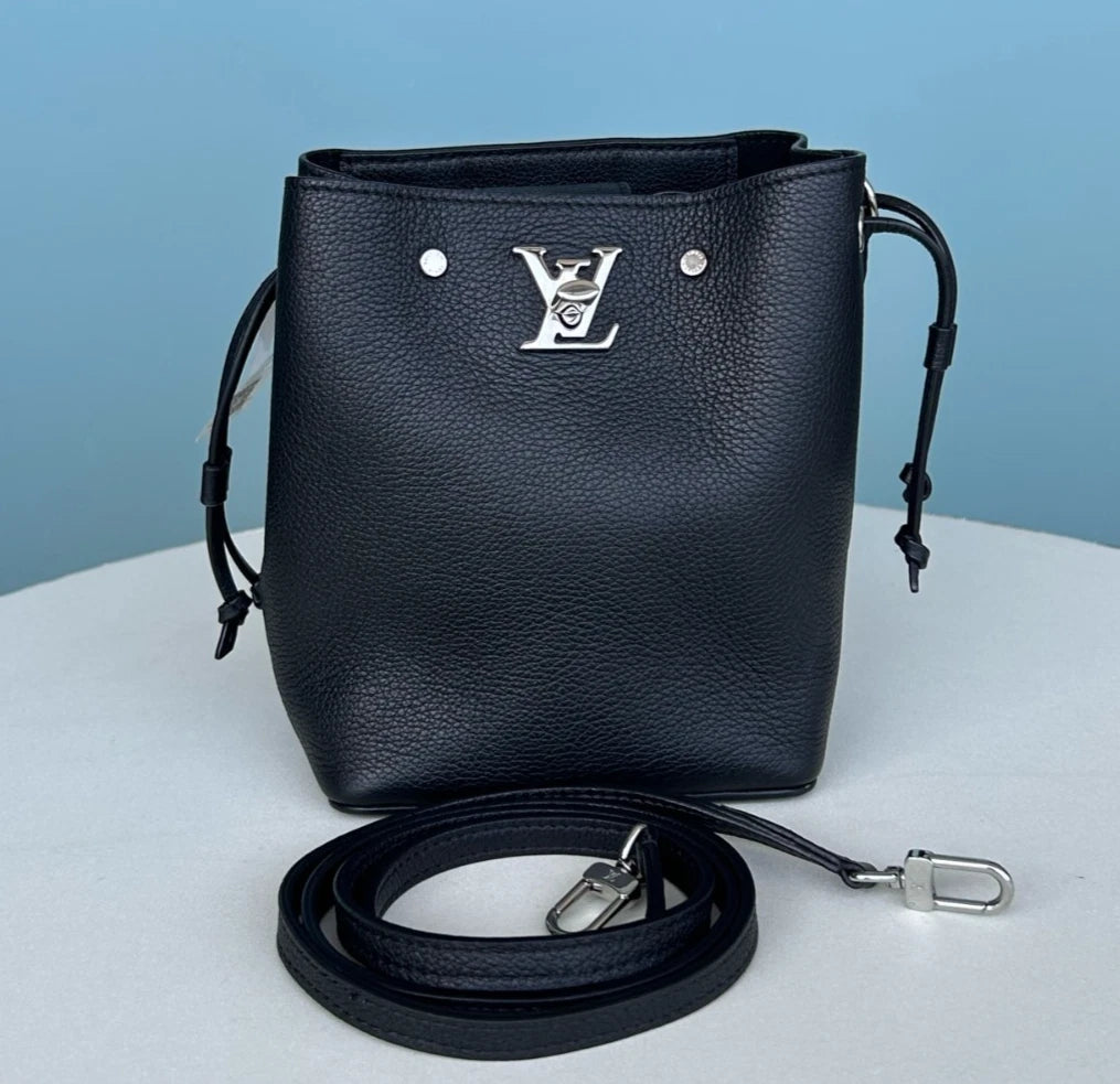 Louis Vuitton Lock Me Calfskin Bucket Nano Crossbody Bag Women Fashion
