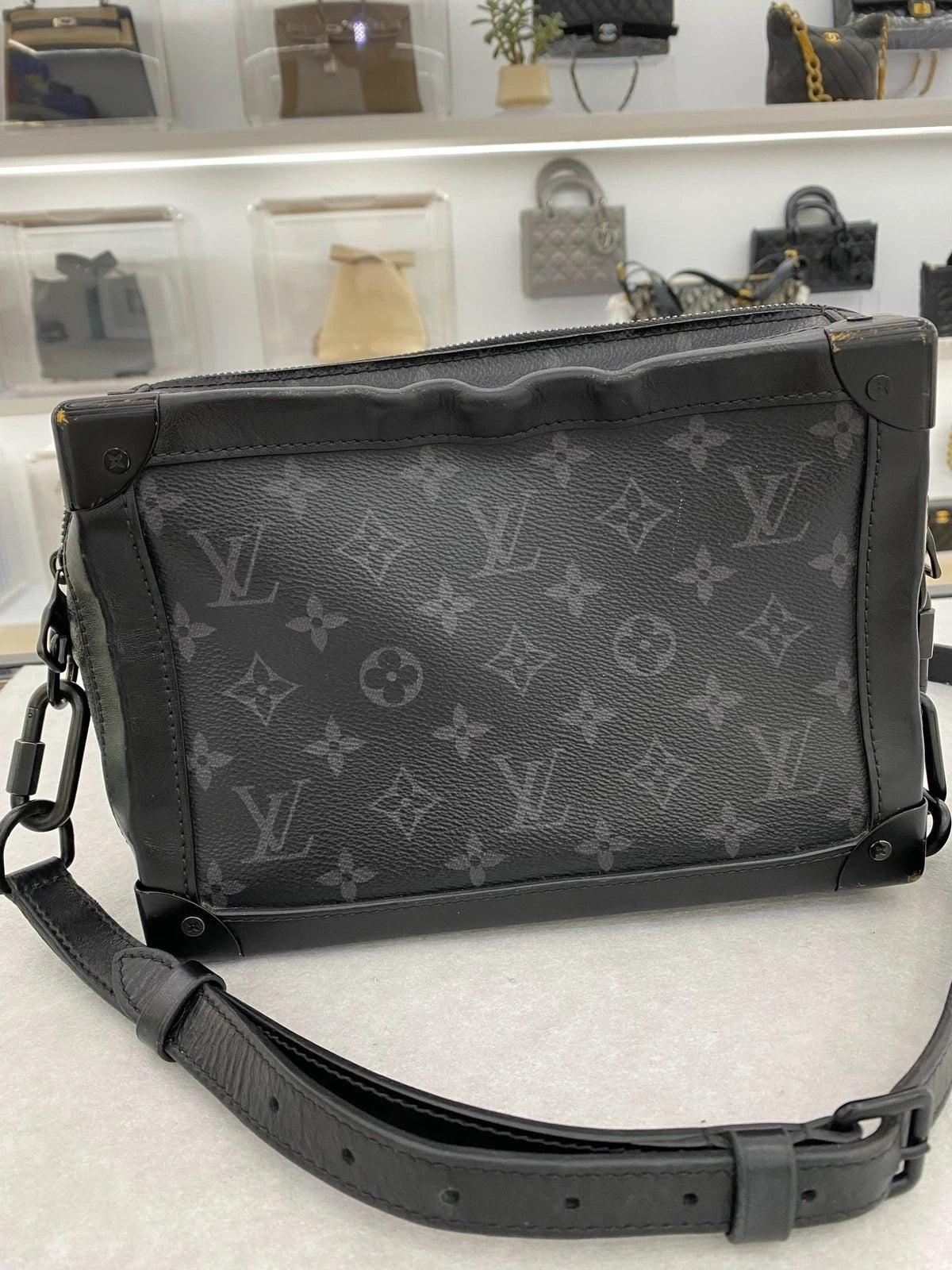 Louis Vuitton Black Canvas Soft Trunk Box Bag For Unisex