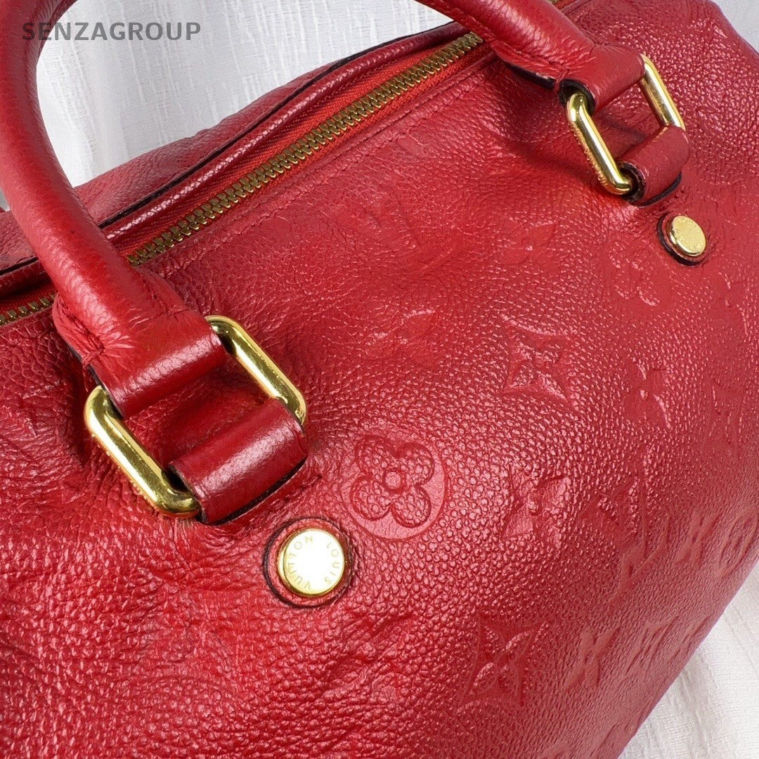 Louis Vuitton Speedy30 Monogram Empreinte 2way Shoulder Handbag Women Red