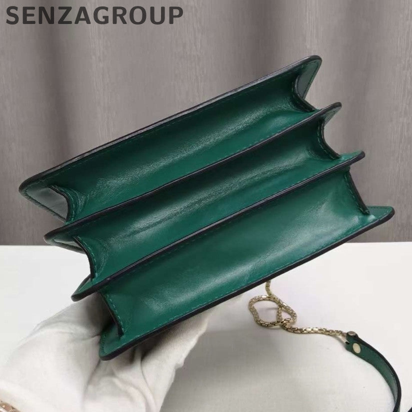 Bvlgari Serpenti Chain Shoulder Bag Green Classic Fashion Women