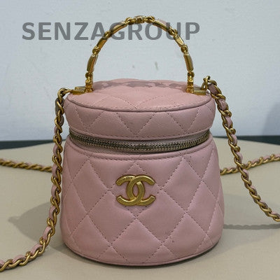 Chanel Mini Classic Flap Bag Pink Gold Lambskin Chain Shoulder Bag
