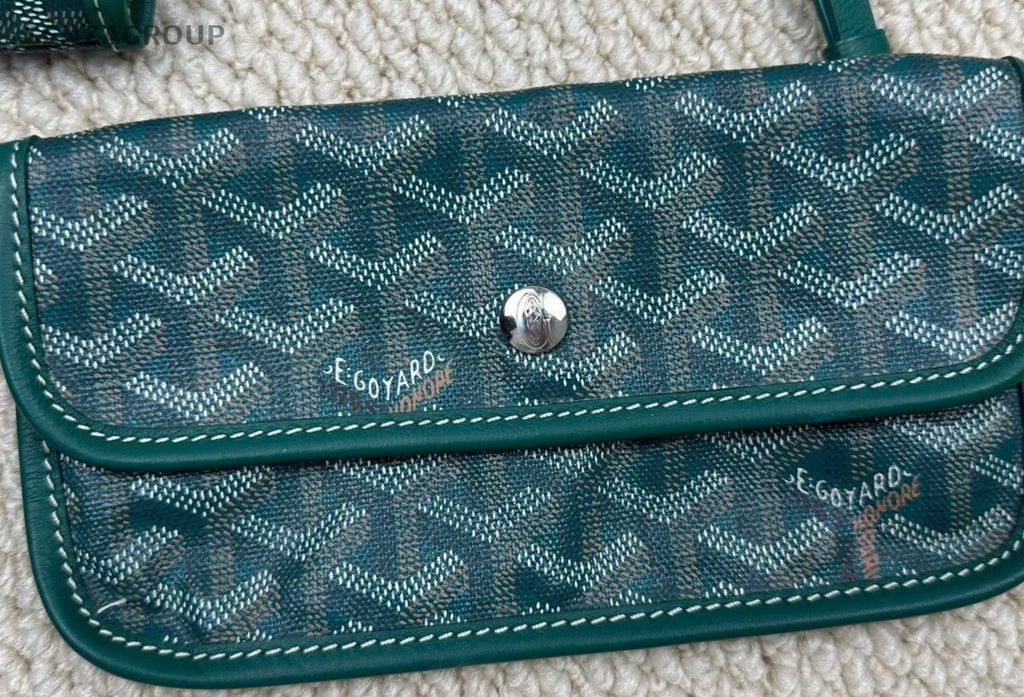 Goyard Saint Louis GM Canvas Monogram Tote Shoulder Bag With Pouch Women Green.