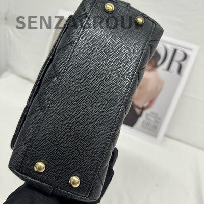 Chanel Coco Handle Mini Black Gold Chain Shoulder Bag Crossbody Women