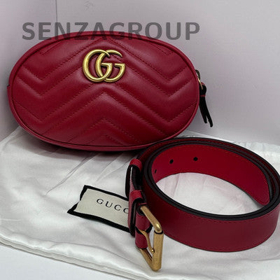 Gucci Red Gold Marmont Shoulder Crossbody Bag Classic Fashion Women