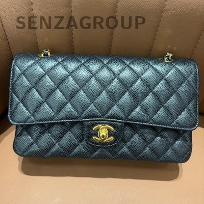 Chanel Black Gold Classic Flap Medium Quilted Chain Shoulder Bag