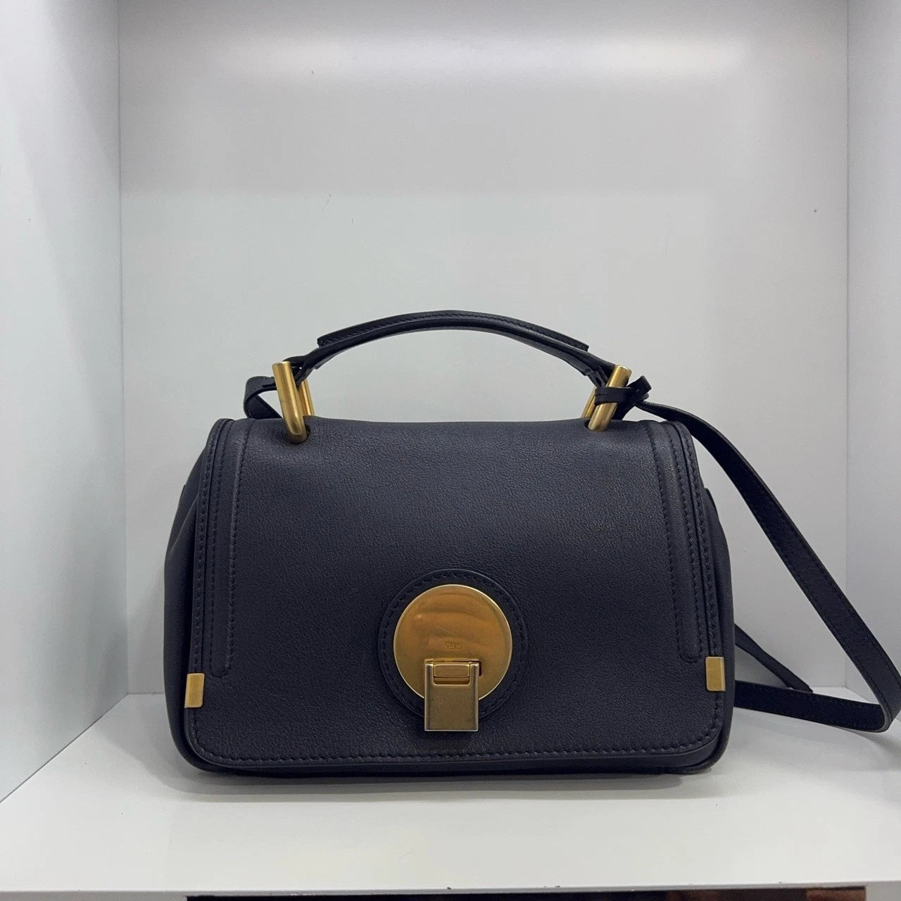 Chloe Black Leather Handbag Shoulder Crossbody Bag For Women