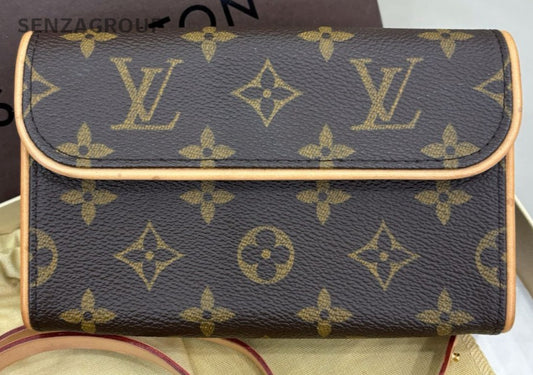 Louis Vuitton Monogram Long Wallet Crossbody Brown Orange Used Women Classic