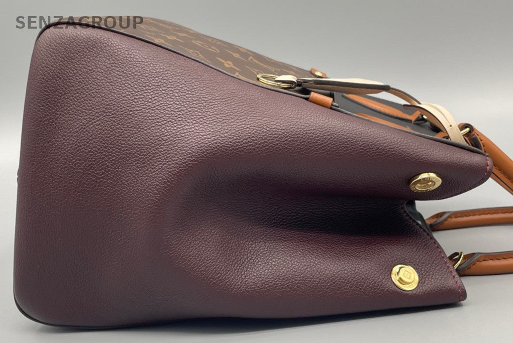 Louis Vuitton Monogram Fold Tote Handbag Crossbody Brown Gold Women Classic
