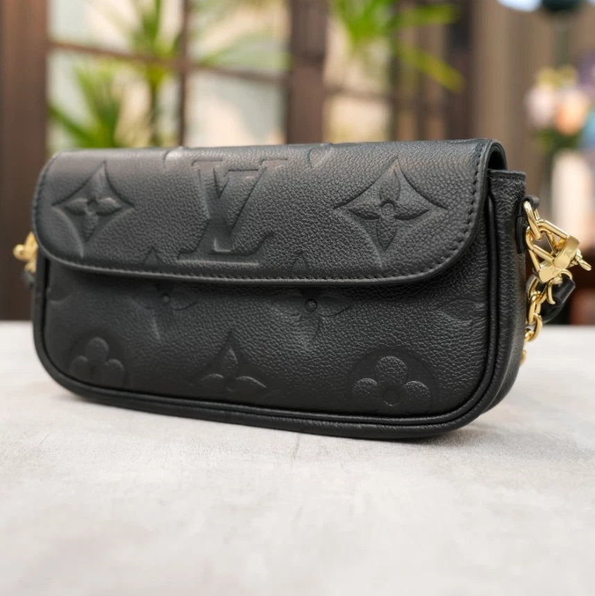 Louis Vuitton Ivy Chain Monogram Empreinte Black Gold Shoulder Bag Excellent