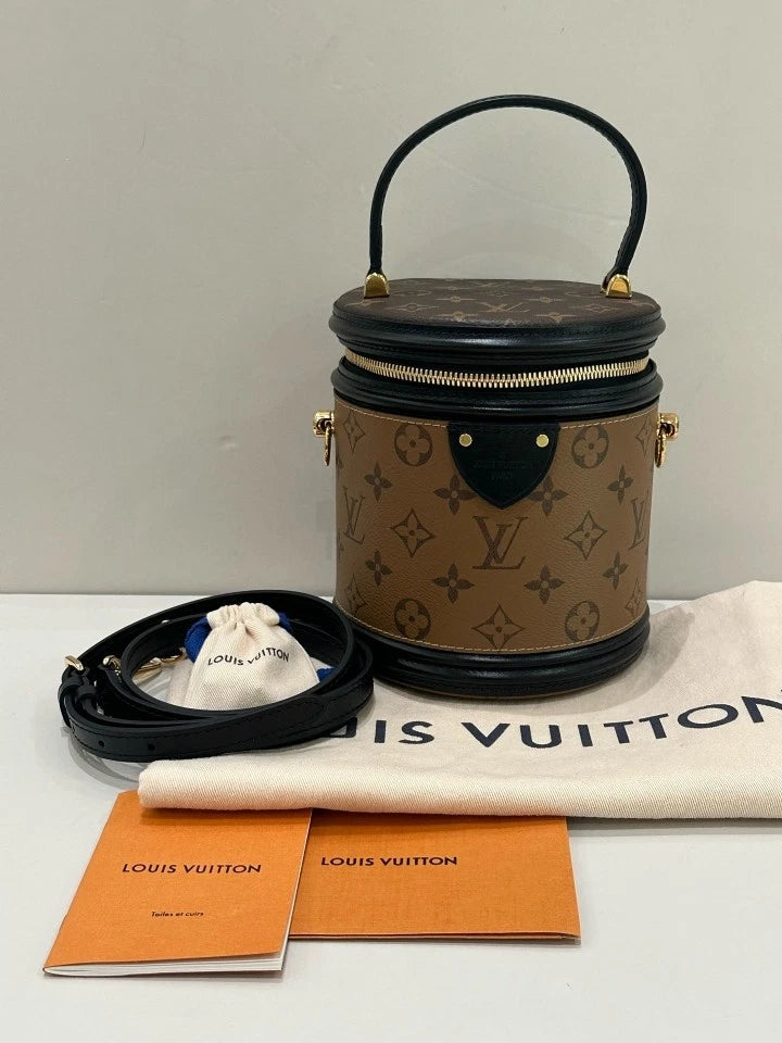 Louis Vuitton Canvas Bucket Top Handle Bag Crossbody For Women