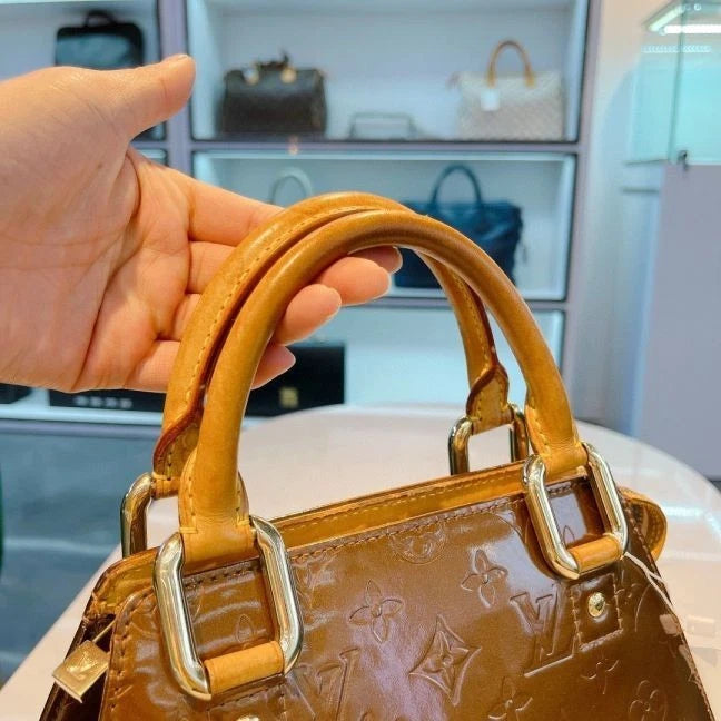 Louis Vuitton Bronze Patent Leather Handbag For Women