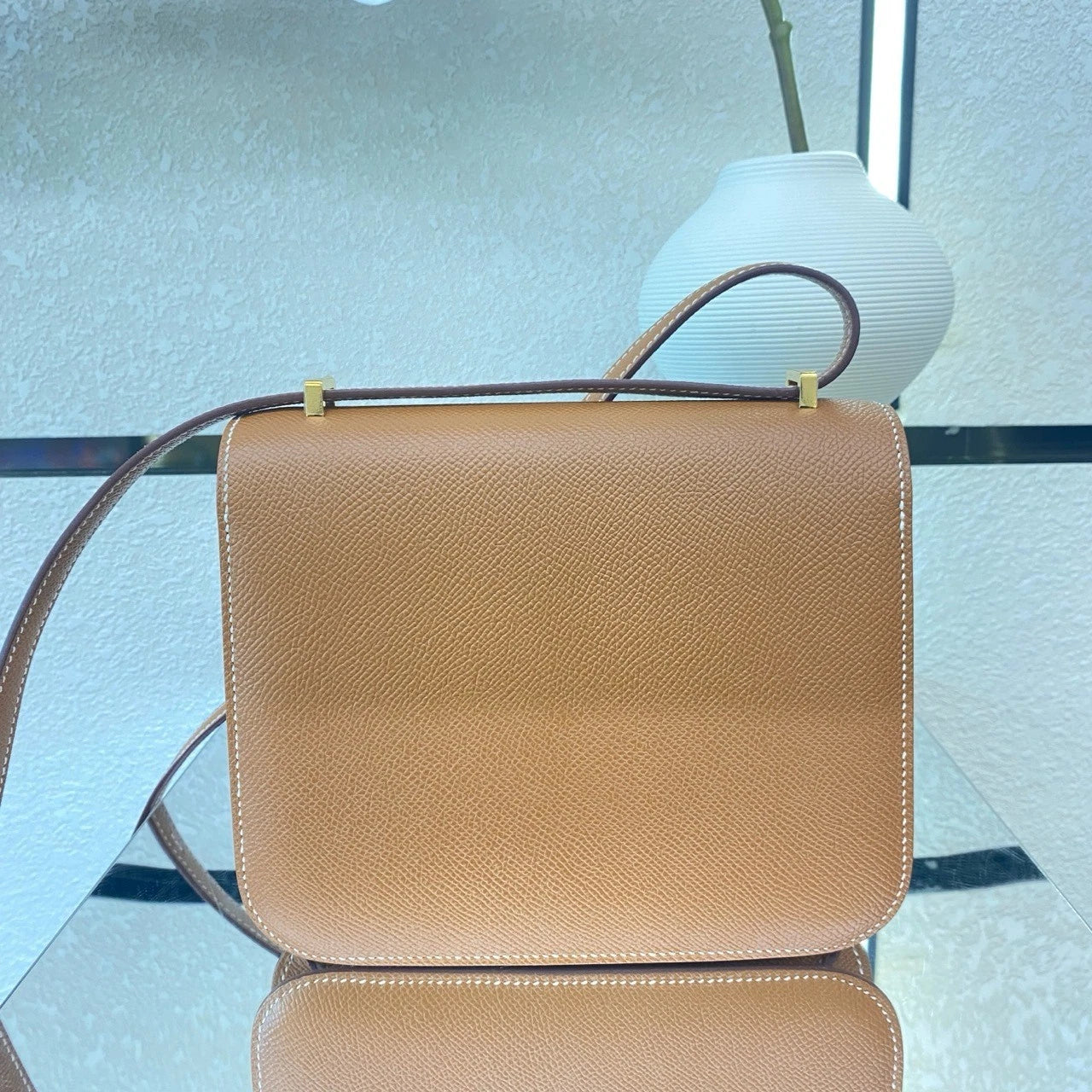 Hermes Constance19 Epsom Brown Gold Crossbody For Women