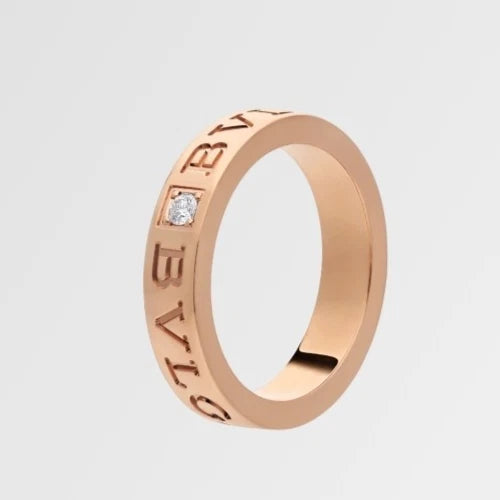 Bvlgari B.zero1 1pd Diamond Ring 18k Pink Rose Gold Eu63/us10.25 Excellent