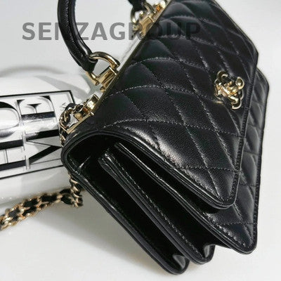 Chanel Trendy CC WOC Black Gold Lambskin Shoulder Bag Women Classic