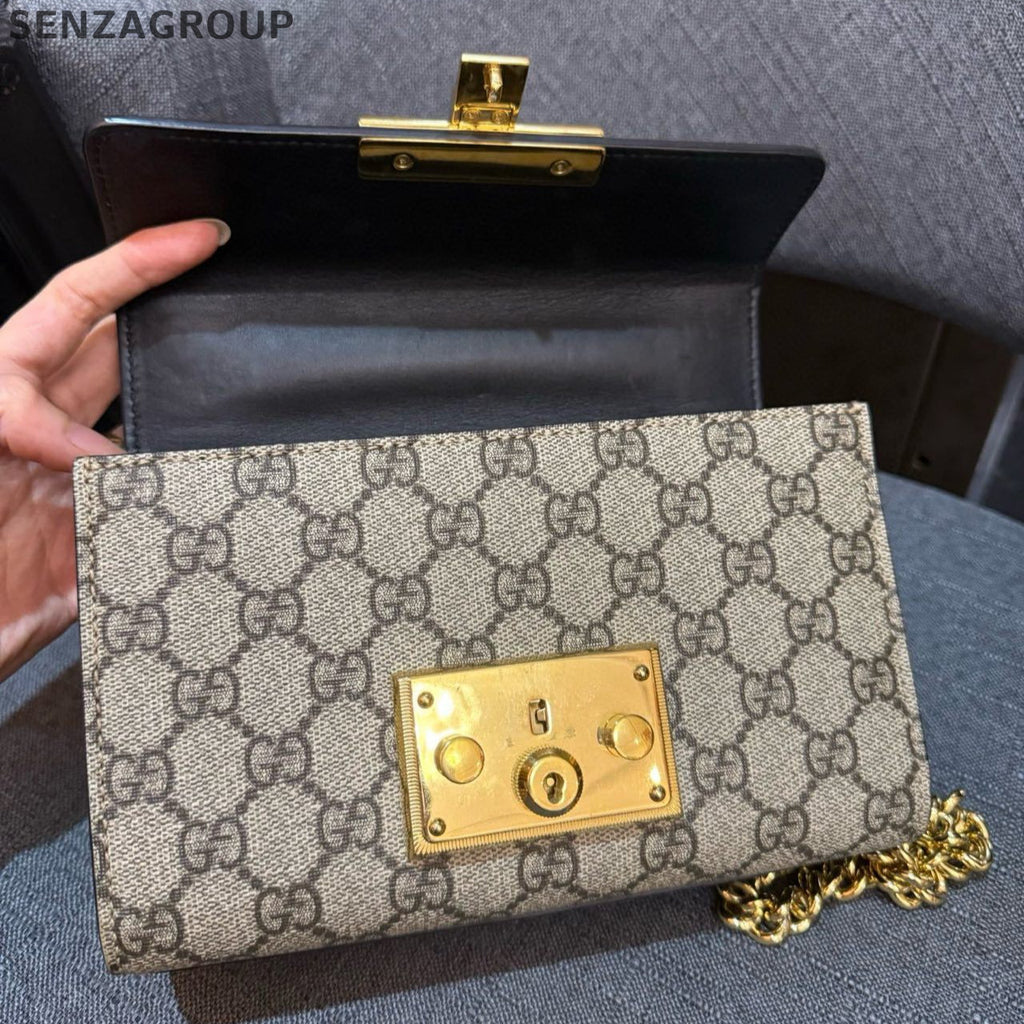 Gucci Padlock Small Chain Shoulder Bag Brown Classic Women's
