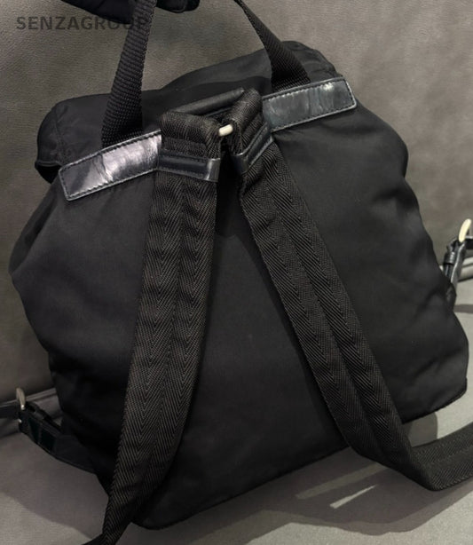 Prada PM Backpack Bag Black Silver Unisex Adults Classic