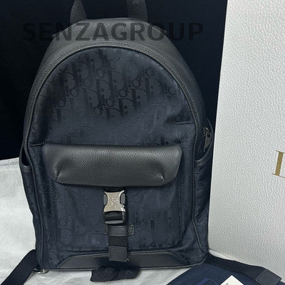 Dior Explorer Oblique Mirage Backpack Black Silver Calfskin Unisex