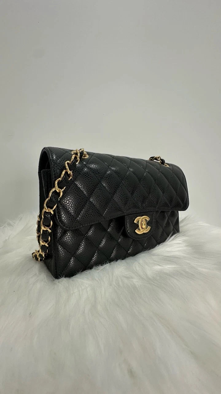 Pre-owned CHANEL Black Gold Mini CF Shoulder Bag For Women