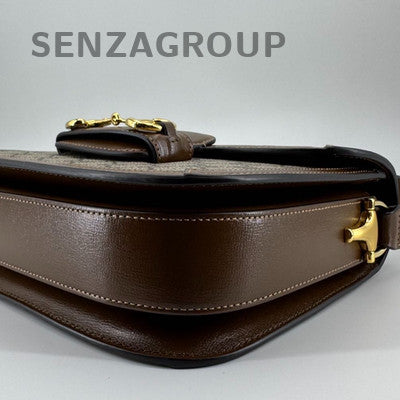 Gucci Horsebit 1955 GG Supreme Saddle Bag Brown Gold Bucket Women's Classic