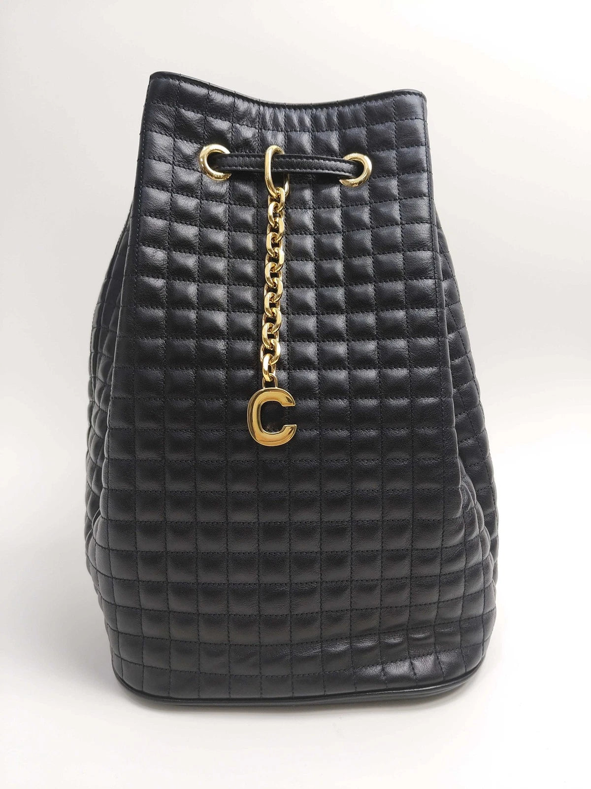 Authentic Celine Black Quilted Leather Backpack For Women