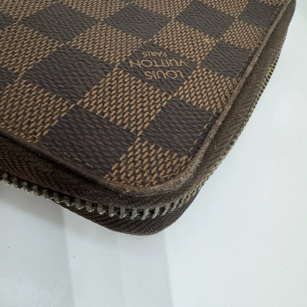 Louis Vuitton Damier Canvas Zippy Wallet Brown For Women
