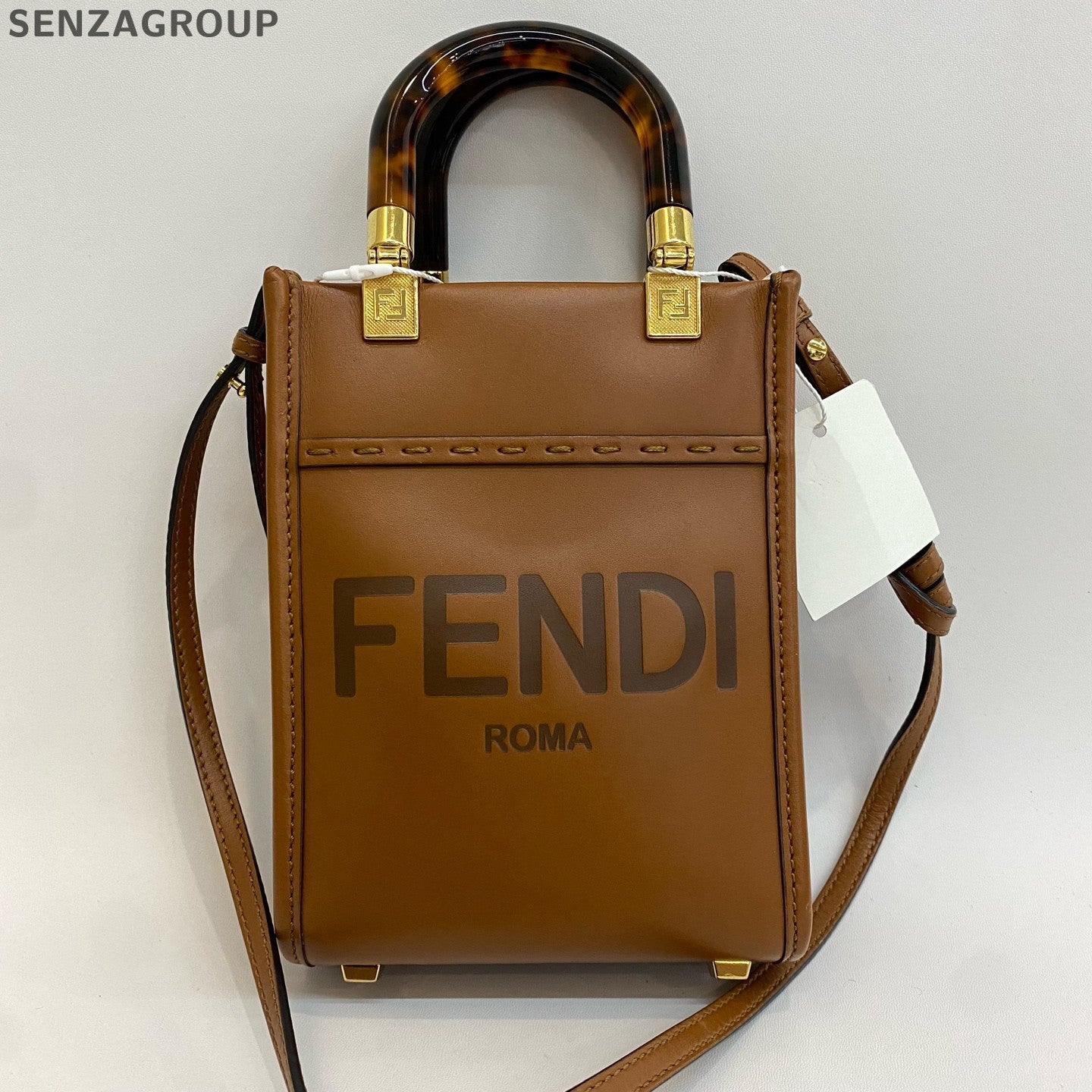 Fendi Brown Mini Peekaboo Tote Shoulder Bag Gold Hardware Classic Women