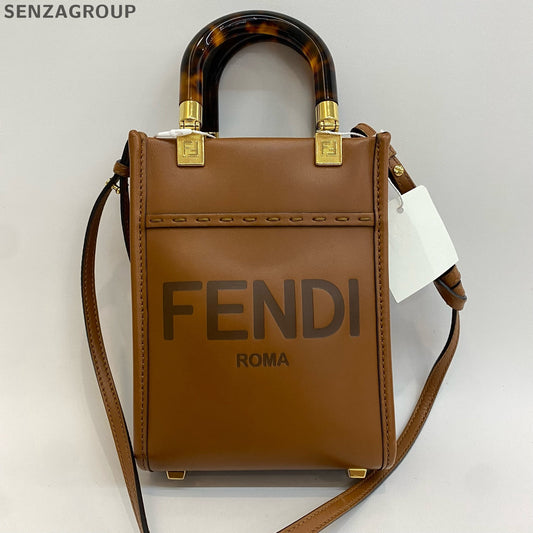 Fendi Brown Mini Peekaboo Tote Shoulder Bag Gold Hardware Classic Women