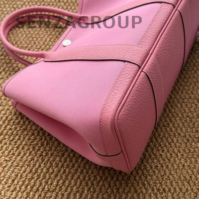 Hermès Garden Party 30 Tote Bag Pink Silver Hardware Classic Women