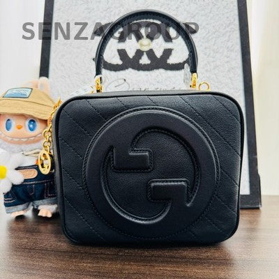 Gucci Blondie Black Gold Box Bag Classic Women's Shoulder Crossbody