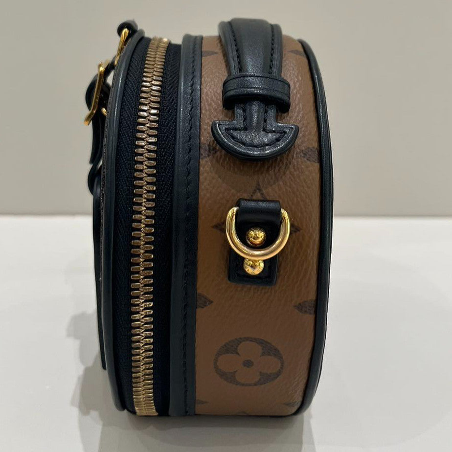 Louis Vuitton Mini Hard Trunk Monogram Crossbody Bag Brown Black Gold