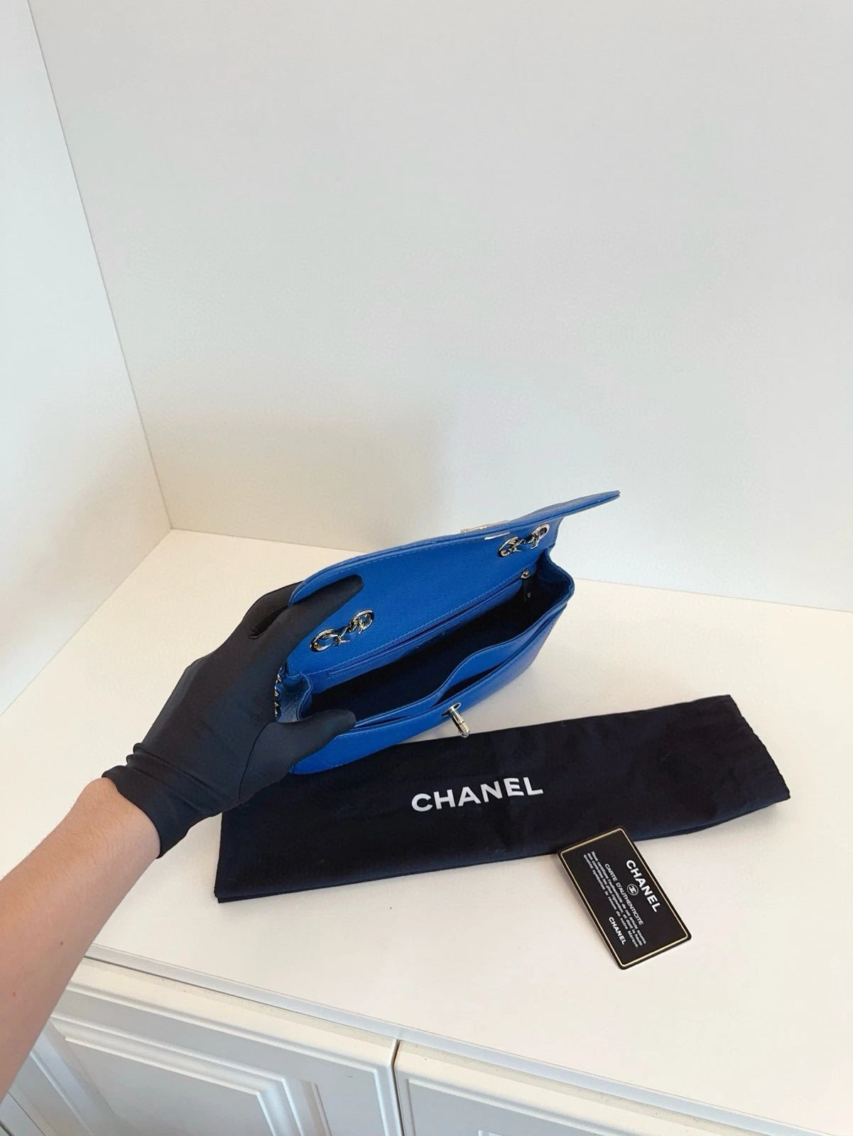 CHANEL Blue Flap Crossbody Shoulder Bag For Women