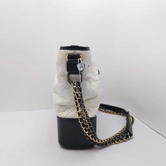 Authentic CHANEL Black White Large Gabrielle Hobo Bag For Women