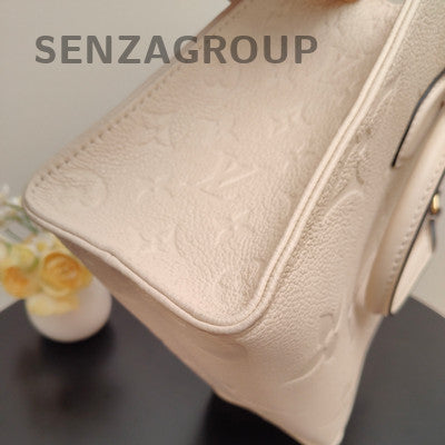 Louis Vuitton Onthego Monogram Empreinte Leather Tote Bag - White