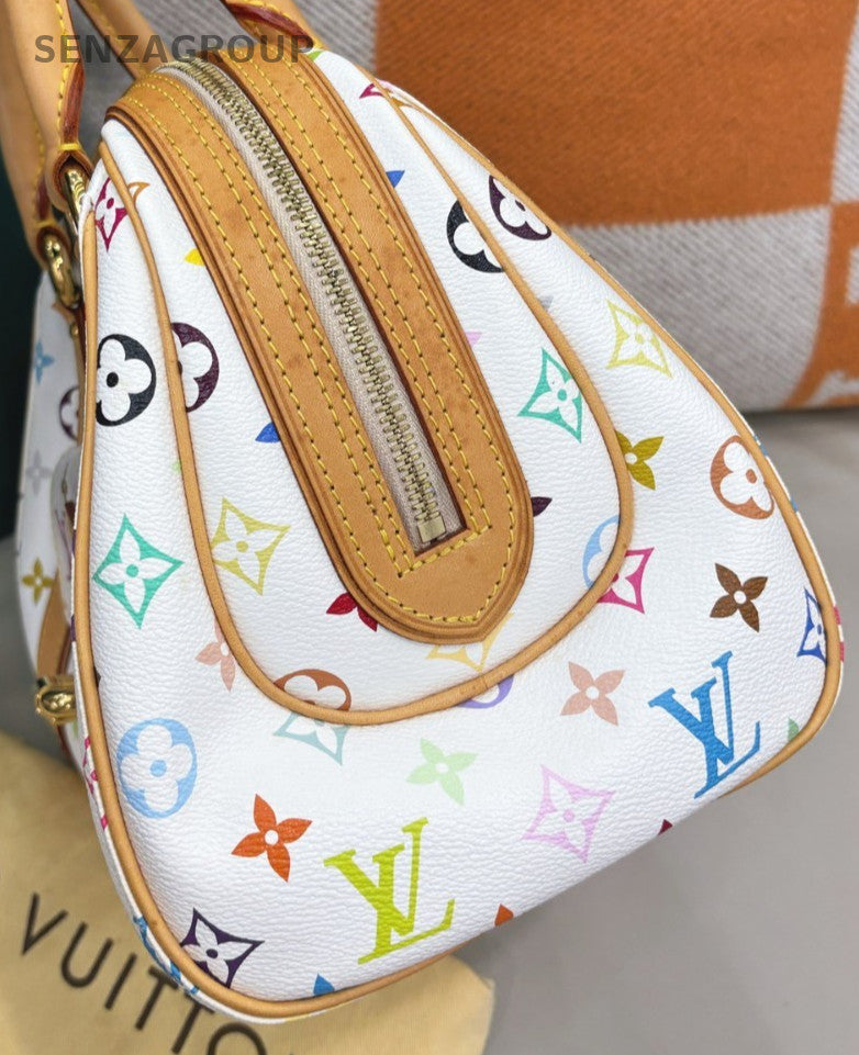 Louis Vuitton Priscilla Monogram Handbag Multiwhite Gold Women Classic