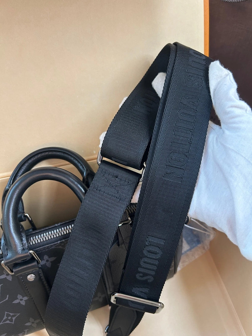 Louis Vuitton Keepall25 Black Handbag Crossbody Bag For Women