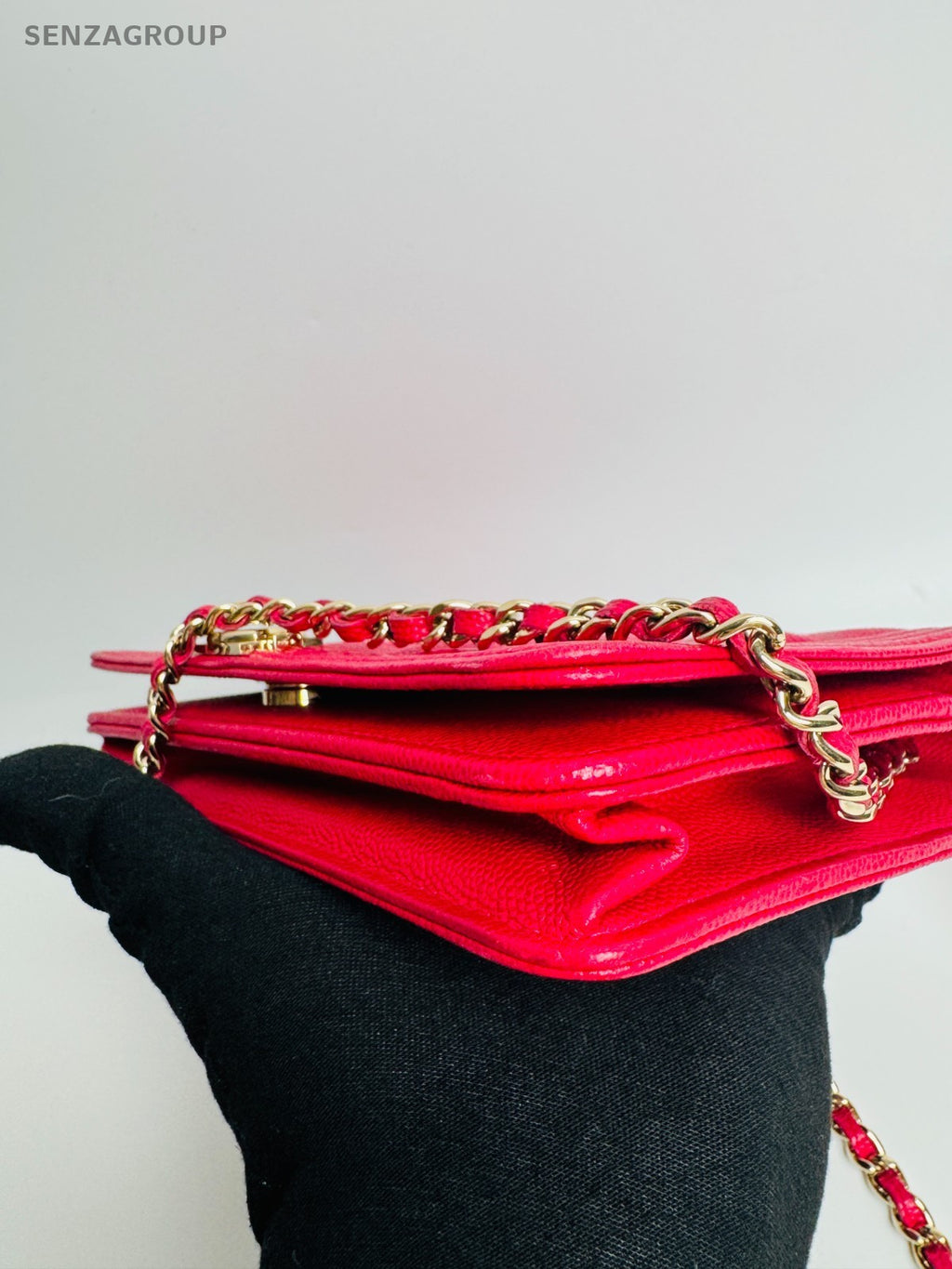 CHANEL Leboy Woc Diamond Pattern Chain Shoulder bag Peach Pink Women Classic