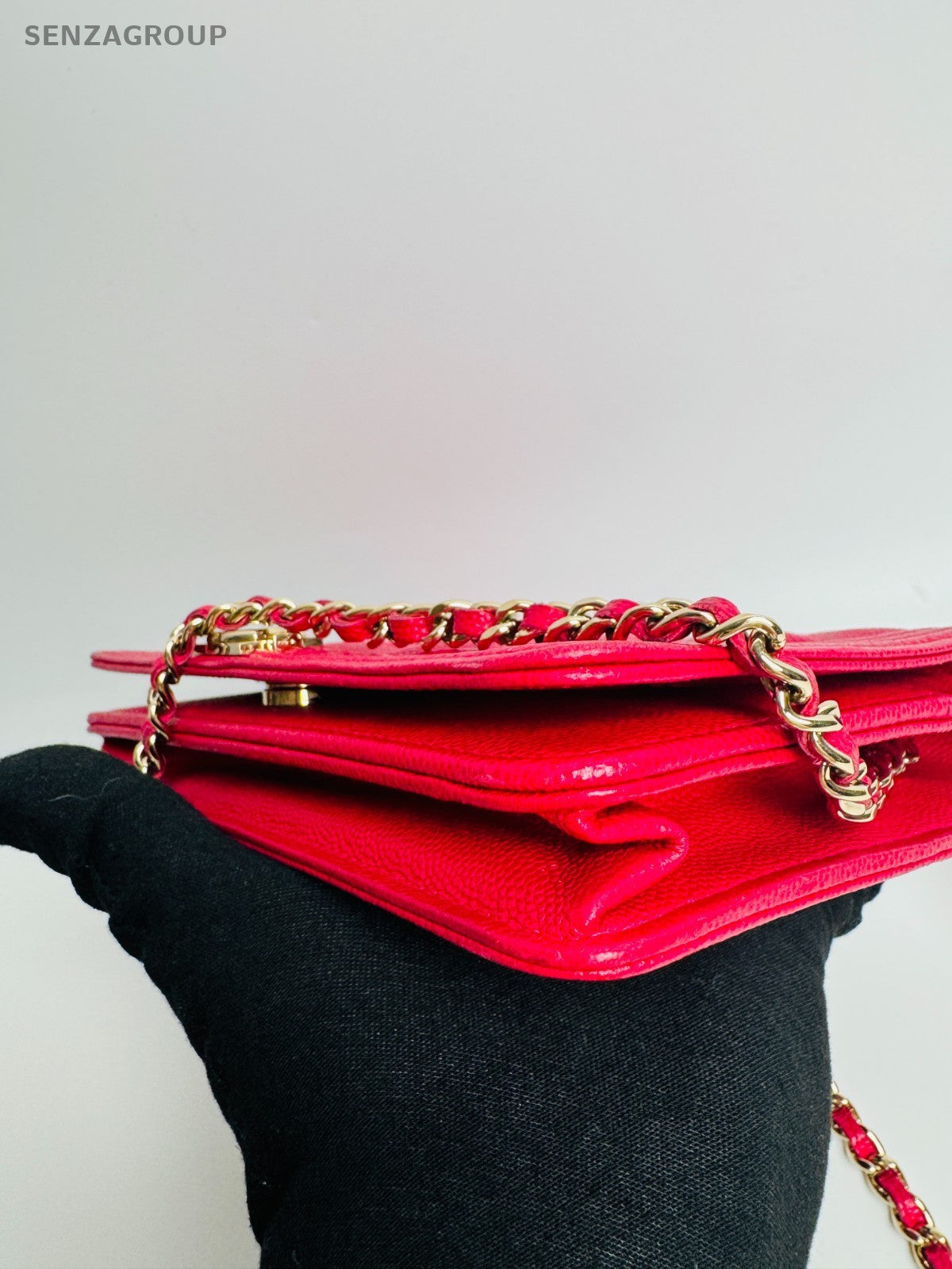 CHANEL Leboy Woc Diamond Pattern Chain Shoulder bag Peach Pink Women Classic