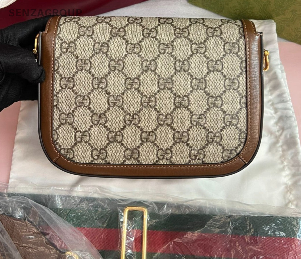 GUCCI 1955 Horse bit PM Monogram 2way Shoulder bag Canvas Brown Almost Brand NEW