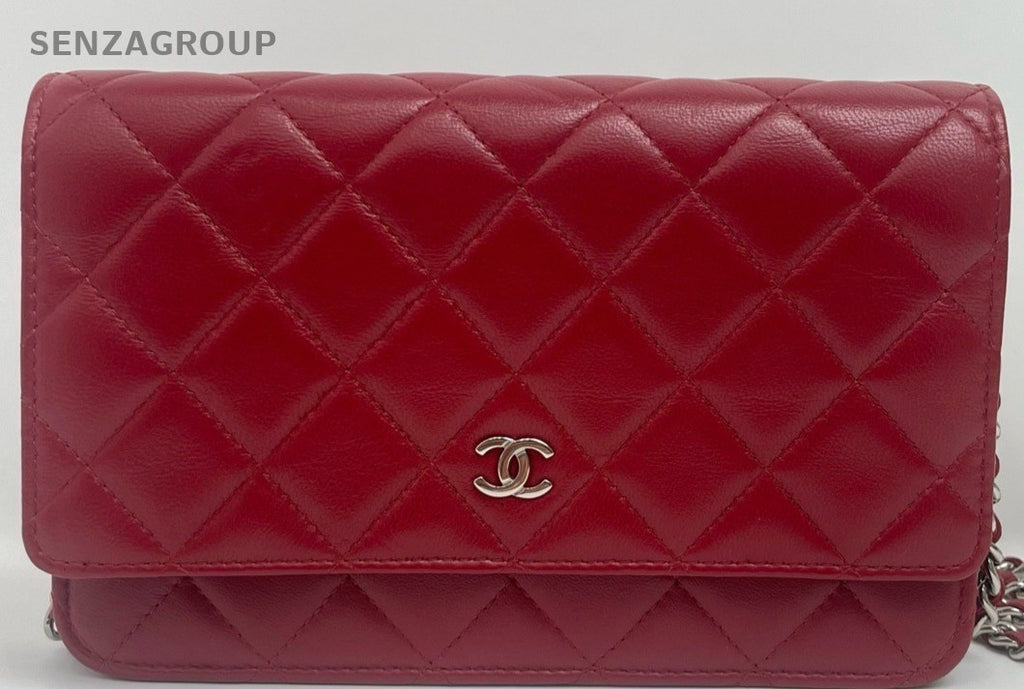 Chanel woc Diamond Shoulder Crossbody Bag Red Women