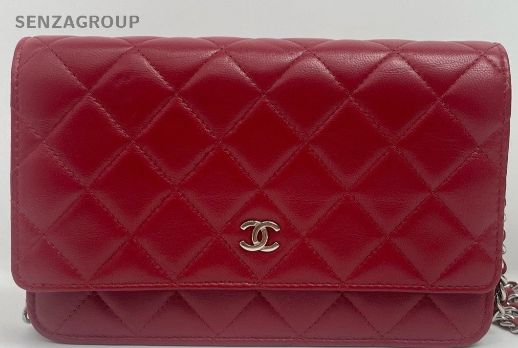 Chanel woc Diamond Shoulder Crossbody Bag Red Women