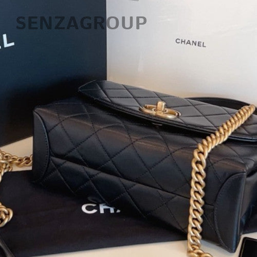 Chanel Trendy CC Handle PM Chain Crossbody Black Gold Women Classic Fashion