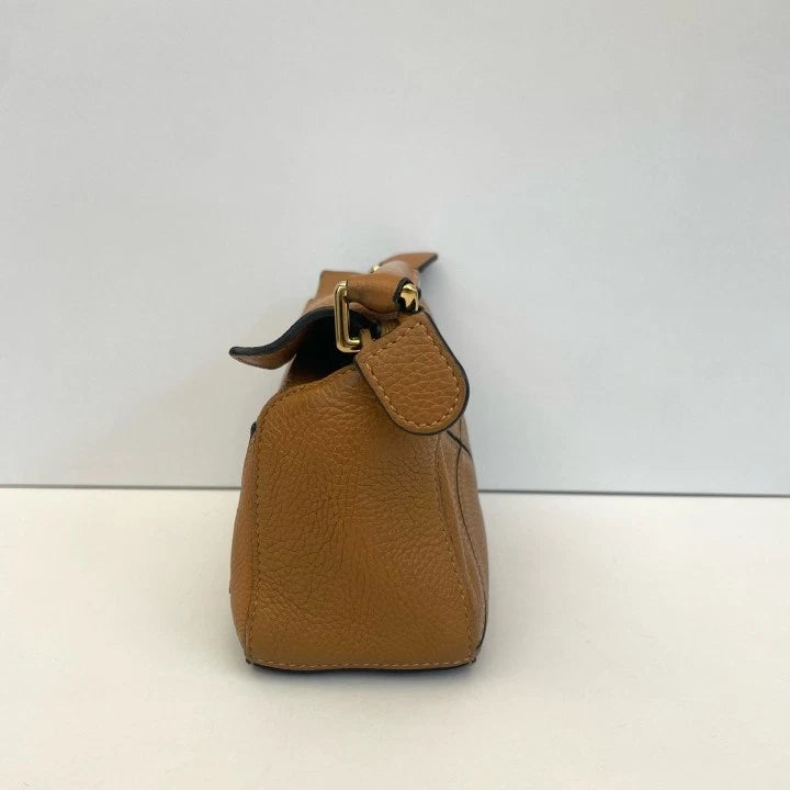 LOEWE Puzzle Mini Brown Geometric Crossbody Bag For Women