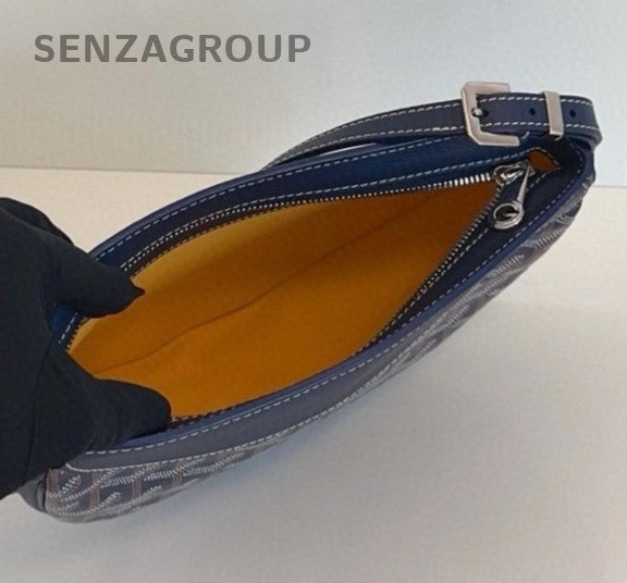 Goyard Hirondelle Hobo Bag Shoulder Bag Blue Silver Used Women Classic