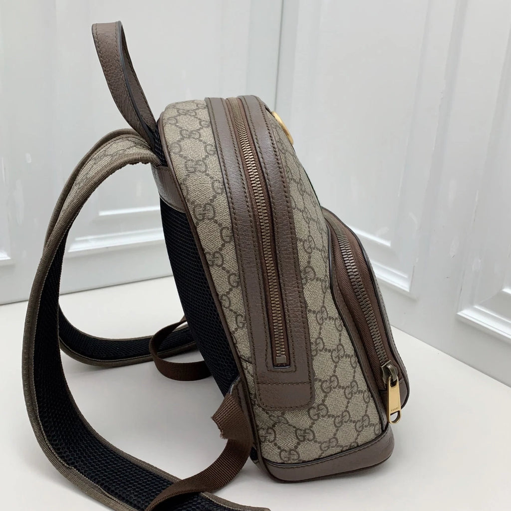 Gucci Ophidia Backpack Brown Beige Gold Unisex Adults Classic